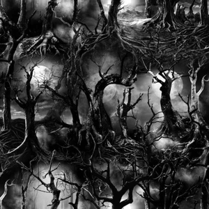 By The Yard, Halloween, Wicked Spooky Trees ~ $3.99 Ships Any Amount Of Fabric - Picture 1 of 4