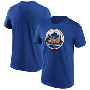 New York Mets T-Shirt Men's MLB Pop Art Logo Graphic Blue Top - New - Picture 1 of 3