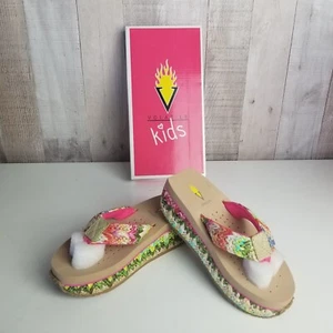 Volatile Kids Sz 11 Flip Flops Glide Multi Color Girls  Sandals Read Description - Picture 1 of 9