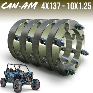 Four - 1" 4x137 Wheel Spacers 10mm lug Can-am Defender Outlander Maverick ATV - Picture 1 of 8