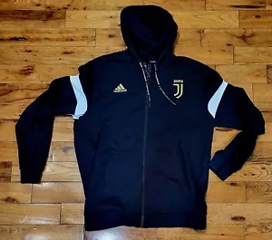 Adidas Size XL Men Hoodie Long Sleeve Full Zip Juventus Soccer Black - Picture 1 of 7