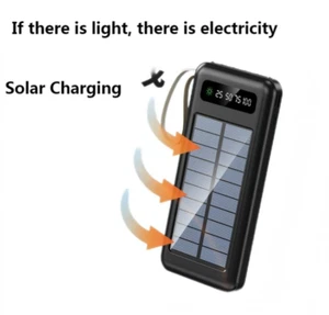 20000mAh Solar Power Bank 1USB Fast Charging Portable External Battery 2LED Ligh - Photo 1 sur 5