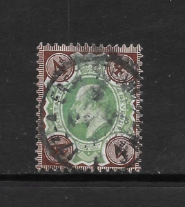 GREAT BRITAIN SCOTT 133 USED VF - 1902 4p GRY BRN & GREEN ISSUE - EDWARD VII - Picture 1 of 2