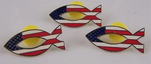 Broche Ichthus 3P Jesucristo Ichthys Pez Patriótico Religioso Salvador Solapa - Imagen 1 de 1