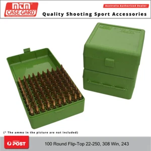 Mtm 100 Round Flip-top Rifle Ammo Box 22-250, 308 Win, 243 #rm-100-10 - Picture 1 of 5