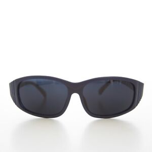 Blue Sporty Wrap Around Vintage Sunglasses - Quincy