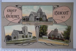 CHIESE DI ENDICOTT NY CARTOLINA 644 - Foto 1 di 2