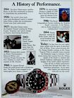 1996 Rolex A History Of Performance Vintage Original Print Ad 8.5 x 11'