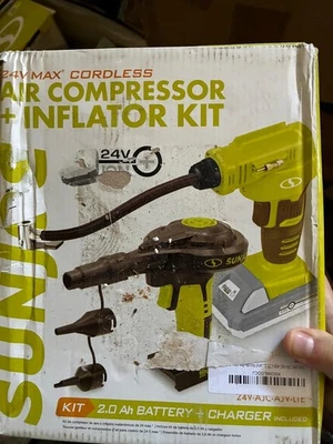 Sun Joe 24V-AJC-AJV-LTE Cordless Portable Air Compressor Kit W Battery