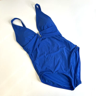F&F Womens Swimsuit Royal Blue Classic One Piece Holiday Swimming UK 10 - Image 1 of 4