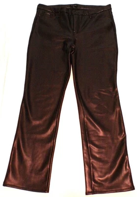 Sculpt-Her NYDJ Women’s Faux Leather Black Pants Womens 14 (37X31) - Image 1 of 4