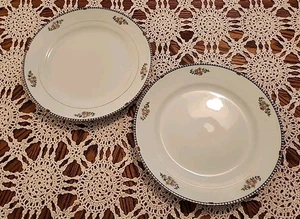 ANTIQUE NORITAKE SHERIDAN SET OF 2 DINNER PLATES. ART DECO. CIRCA 1921. - Picture 1 of 7