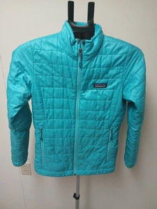 Patagonia Women’s Nano Puff  Teal/Blue Dull Zip Jacket Size XS Has Small Defect  - Picture 1 of 16