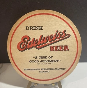Very Scarce Edelweiss 4 1/4” Chicago Beer Coaster HSBC - Picture 1 of 1