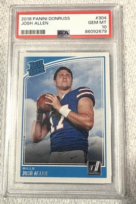 Tarjeta de novato Panini Donruss Josh Allen 2018 clasificación RC #304 PSA - 10 gemas como nueva Foto 1 de 2
