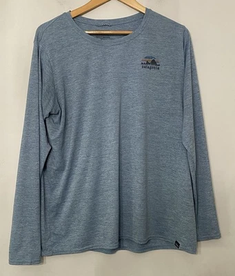 Camisa Patagonia Capilene Cool Daily Azul Manga Larga Capa Base XL 50+ UPF Foto 1 de 4