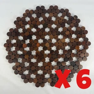 Tovagliette floreali disco legno ingressi Carson Rose lotto 6 double face boho 14,5” - Foto 1 di 17