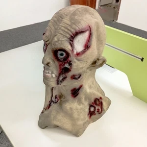 Máscara Látex Espeluznante Disfraz de Halloween Horror Sangriento Miedo Caminante Muerto Cabeza de Zombi - Imagen 1 de 4