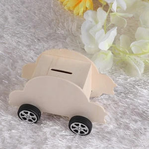 Hucha de madera con forma de coche caja de ahorro de dinero banco de monedas creativo hágalo usted mismo creativo - Imagen 1 de 12