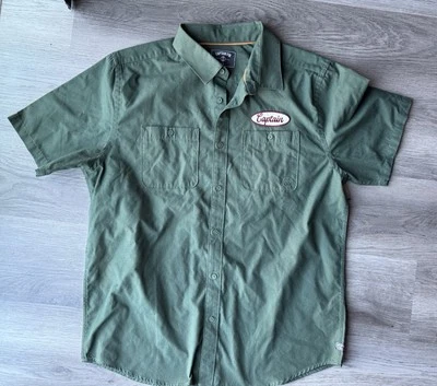 Camisa de manga corta Captain Fin Gaslight para hombre verde oscuro talla L Foto 1 de 4
