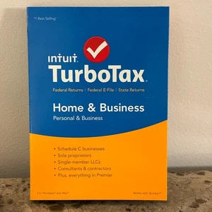 Intuit TurboTax 2015 Home & Business CD Federal State Wondows And Mac BRAND NEW - Picture 1 of 8