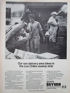 2/1969 PUB SHORTS SKYVAN AIRCRAFT FREIGHTER LOS CHILES COSTA RICA ORIGINAL AD - Bild 1 von 1