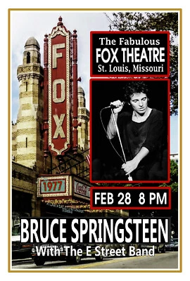 BRUCE SPRINGSTEEN 1977 Concert Poster FOX THEATRE Saint. Louis Missouri - Image 1 of 2