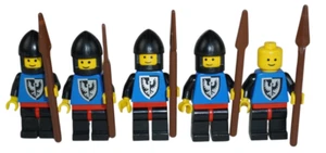 LEGO Ritter Minifigur cas098 Black Falcon Blau Schwarz Helm 1985 5 Stück - Bild 1 von 11