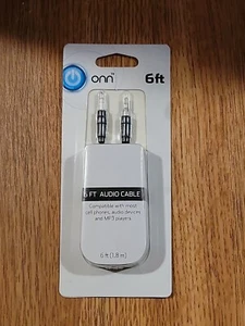ONN 6ft AUDIO CABLE For Cell Phones, and MP3 Players / Black / FREE SHIPPING !!! - Bild 1 von 8