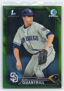 2016 Bowman Draft Cal Quantrill #BDC-20 FBC /99 Green San Diego Padres - Picture 1 of 2