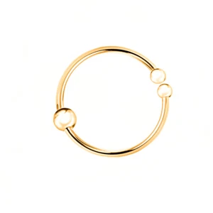 Piercing Ring fake 925 Sterling Silber vergoldet Gelbgold dünn Hoop Ohrpiercing  - Bild 1 von 6