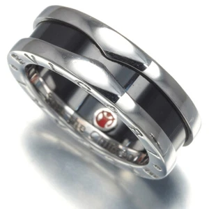 Auth BVLGARI Ring Save the Children EU52 925 Sterling Silver/Ceramic - Picture 1 of 4