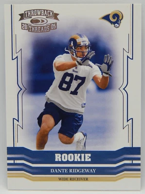 2005 Donruss Throwback Threads Football -  684/999 Rams #186 - DANTE RIDGEWAY - Image 1 of 2