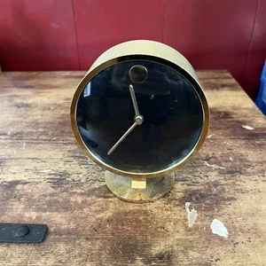 VINTAGE MCM HOWARD MILLER NATHAN GEORGE HORWITT BRASS MUSEUM DESK CLOCK - Picture 1 of 4