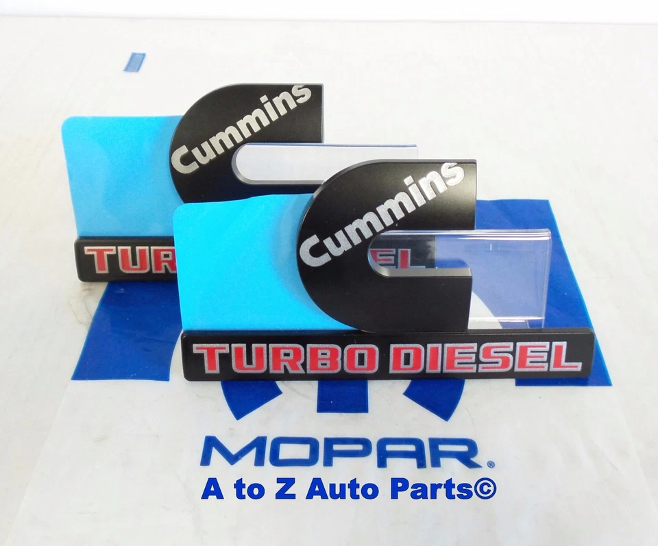 NEW Dodge Ram 2500 / 3500 BLACK CUMMINS TURBO DIESEL Emblems / Nameplates,OEM - Image 1 of 1