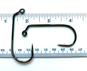 50 GT 32824 2X Strength Black Nickel 60 Degree Round Bend Jig Hooks size 6/0 - Picture 1 of 1
