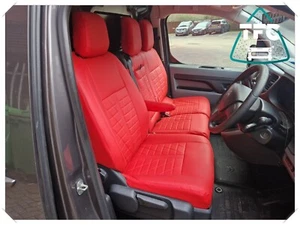 SEAT COVERS FOR Citroen Dispatch ECO LEATHER & horizontal stitching NEW DESIGN - Picture 1 of 7