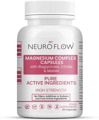 NEURO FLOW High Strength Magnesium Capsules |No fillers, Additives or Bulkers
