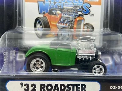 1932 ROADSTER '32 GREEN MUSCLE MACHINES 1/64 DIECAST CAR ITEM #02-50 - Image 1 of 4