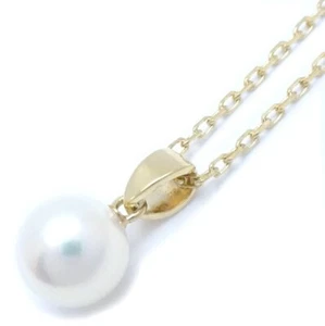 MIKIMOTO 18K Yellow Gold Necklace Pearl 7.1 mm /293139 - Picture 1 of 6