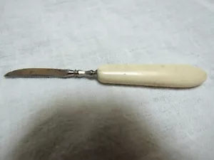 Antiguo mini cuchillo cutícula de vanidad hueso de vaca bovino? - Imagen 1 de 5