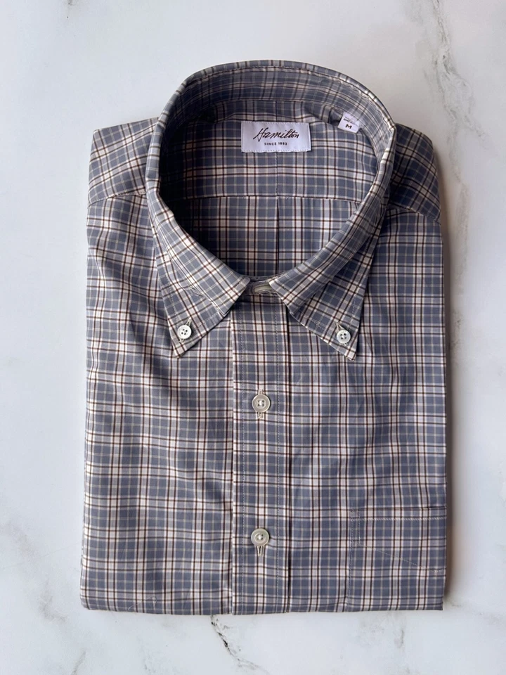 ***NUEVO CON ETIQUETAS*** Camisa deportiva Hamilton gris y marrón a cuadros Foto 1 de 1