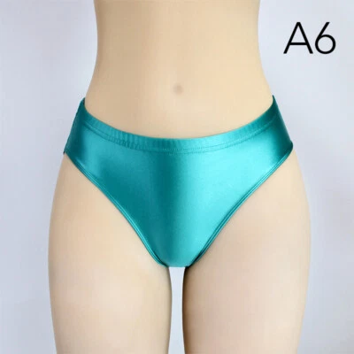 MJINM женщин Sexy блестящий глянцевый плавать низы HIgh талии непрозрачный Sports тренажерный зал трусики  - Изображение 1 из 4