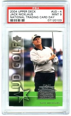 JACK NICKLAUS~RARE (POP 8) 2004 UPPER DECK GOLF PSA-9 MINT TRADING CARD DAY#UD-4 - Image 1 of 2