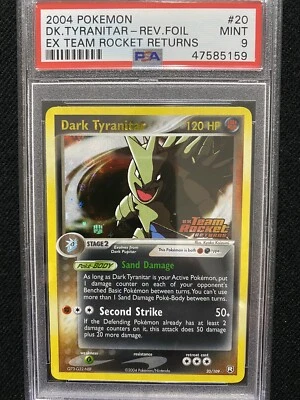 2004 Pokemon EX Team Rocket Returns Dark Tyranitar Reverse Foil 20/109 PSA 9 - Image 1 of 2