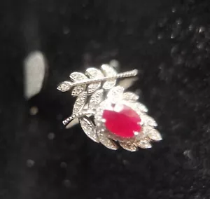 Certified Solid Silver Natural Ruby Ring Red Adjustable Size New UK Seller 00770 - Picture 1 of 10