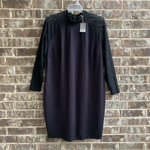 Vestido para mujer Belle Sky ceñido al cuerpo negro mangas de encaje talla 2X - Imagen 1 de 7