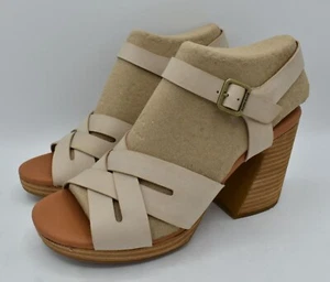 Kork Ease Women Size 8 Hutton Natural Leather Ankle Strap Platform Sandals Shoes - Picture 1 of 10