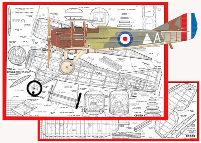 Model Airplane Plans (RC): SPAD SV2 43" Scale for .10-.19 Engine by Paul Palanek - Image 1 of 2
