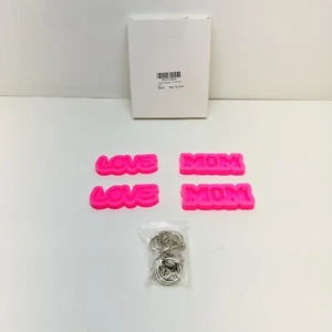 LOVE MOM Mold for Chocolate Fondant Clay Epoxy Resin with 10 Pcs Key Chain - Picture 1 of 7